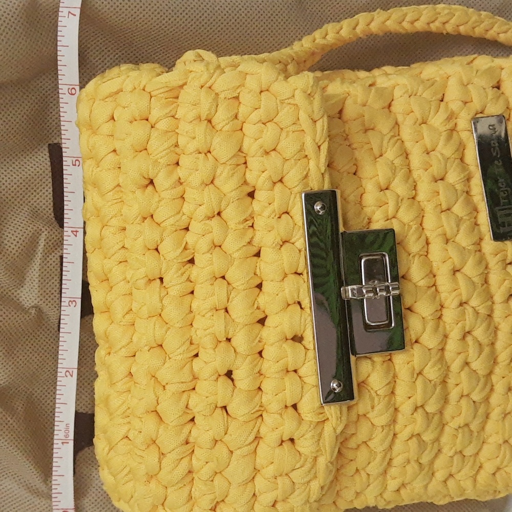 Hernando Josa Candy Crochet Knit Mini Shoulder Bag, Yellow RARE NEW - Picture 11 of 17